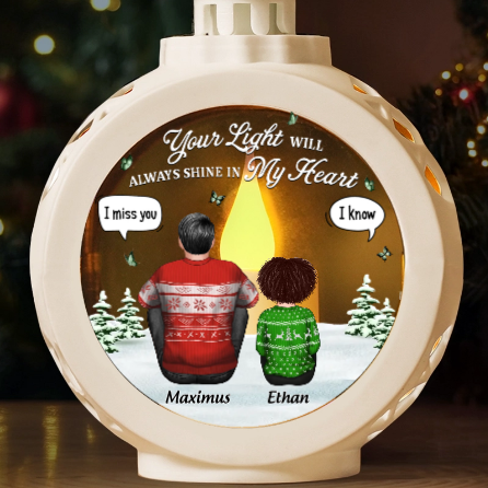 Custom Candlelight Lantern Ornament - Personalized Christmas Memorial Sympathy Gifts For Loss Of Mom, Dad - Your Spirit Shines Eternal