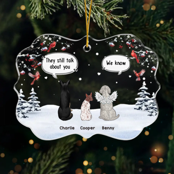 Custom Acrylic Ornament - Personalized Pet Christmas Memorial Sympathy Gifts For Dogs - Companion Friend Family Forever
