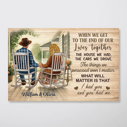 Old Couple Sitting On The Porch Personalized Poster, Heartfelt Valentine's Day Gift For Couple, For Him, For Her, Husband, Wife