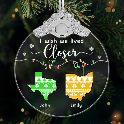 Custom Ornament - Personalized Christmas Birthday Gifts For Mom, Dad, Kids - Distance Means Nothing Between Us