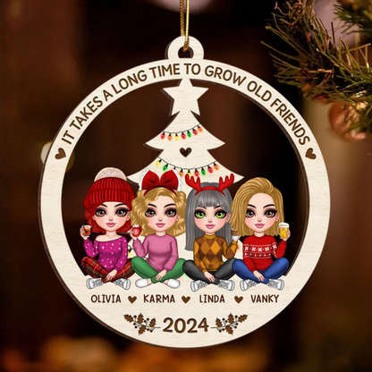 Best Friend Christmas Ornament 2024, It Takes A Long Time To Grow Old Friends Ornament, Best Friend Ornament, Besties Christmas Ornament