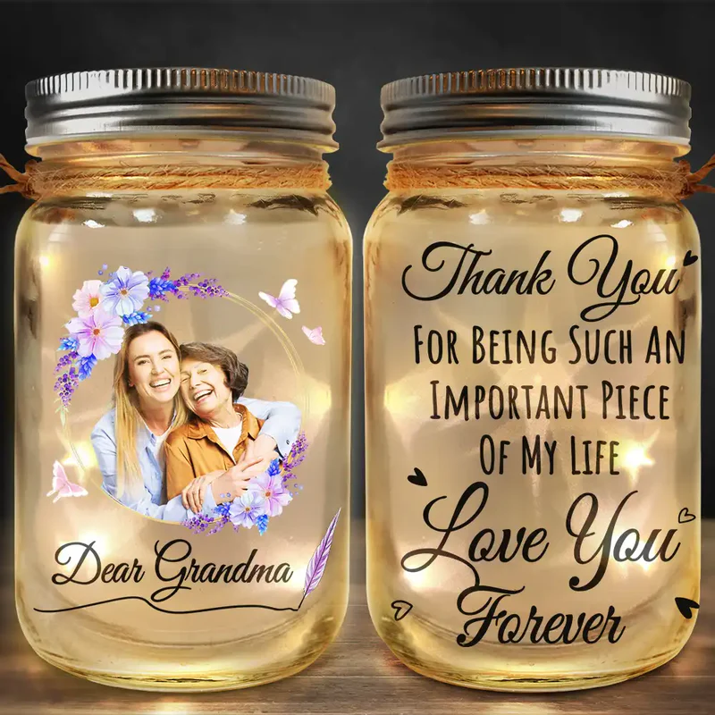 Custom Photo An Important Piece of My Life - Personalized Mason Jar Light