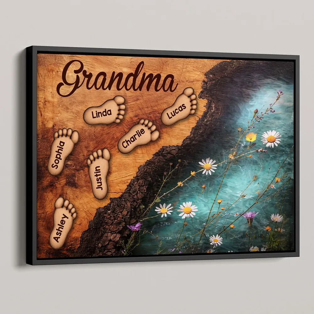 Grandma's Little Steps - Personalized Poster - Gift For Grandma