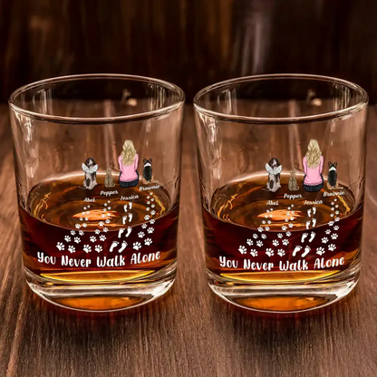 Pet Memorial I'm Always With You Never Walk Alone - Personalized Whiskey Glass