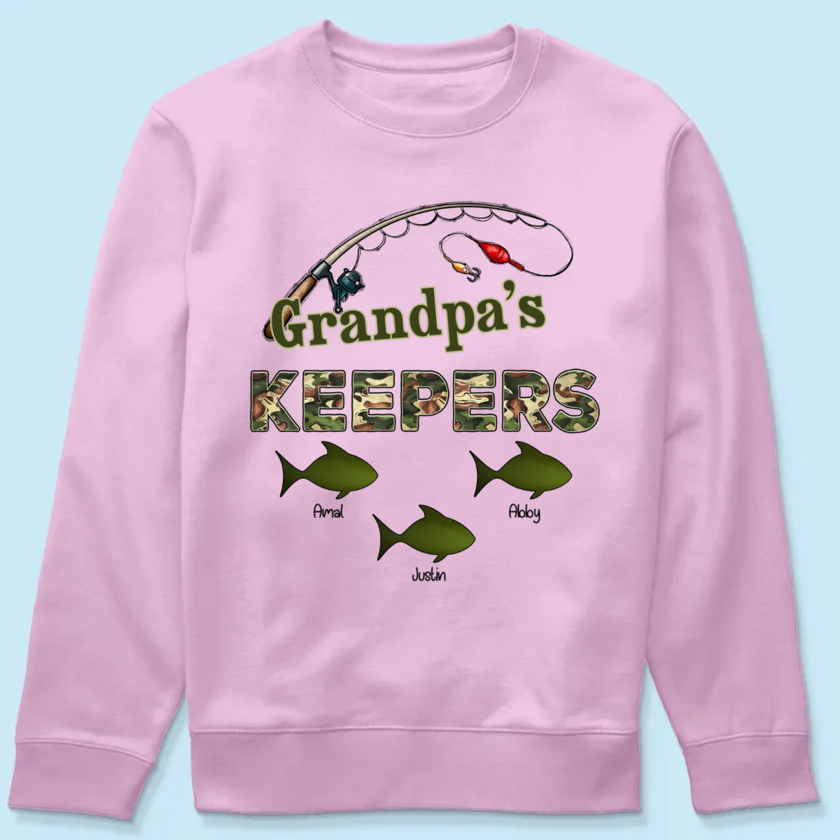 Grandpa‘s Keepers Fishing Camouflage Personalized Shirt
