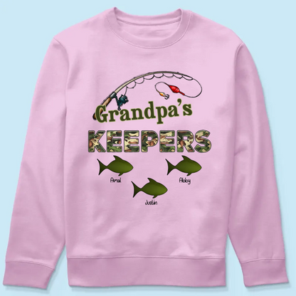 Grandpa‘s Keepers Fishing Camouflage Personalized Shirt
