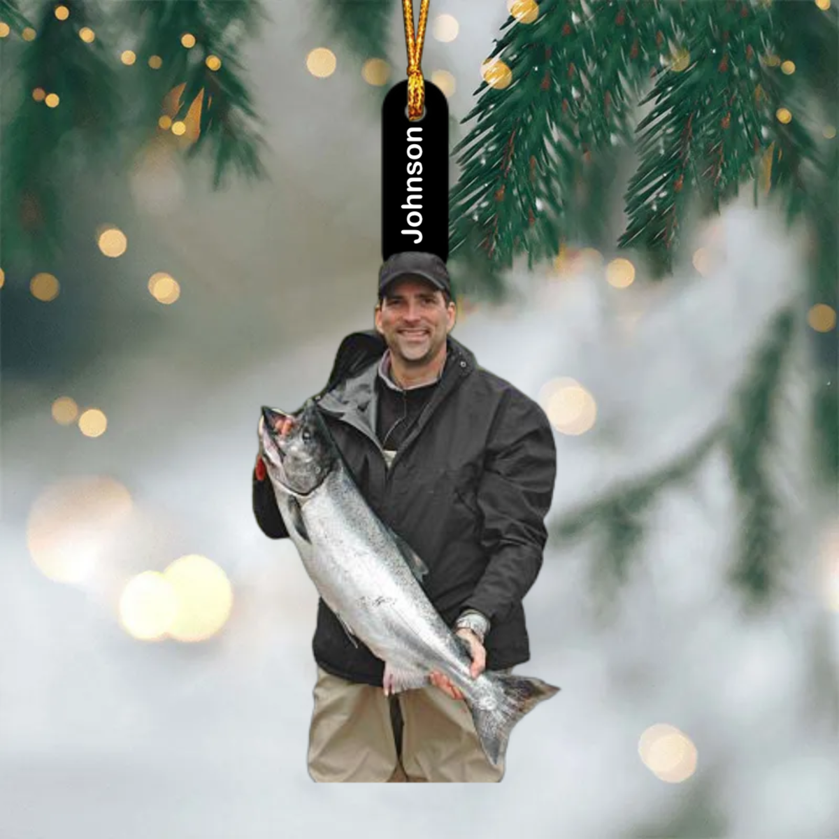 Customized Your Photo Mica Ornament - Customize Fishing Lover Photo