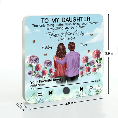 To My Daughter From Mom Happy Mother's Day Birth Flower Personalized Music Fridge Magnet, Gift For Daughter