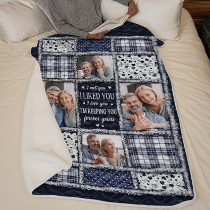 Custom Photo Blanket - Personalized Anniversary Wedding Gifts For Husband And Wife, Him And Her - I Found My Forever In You