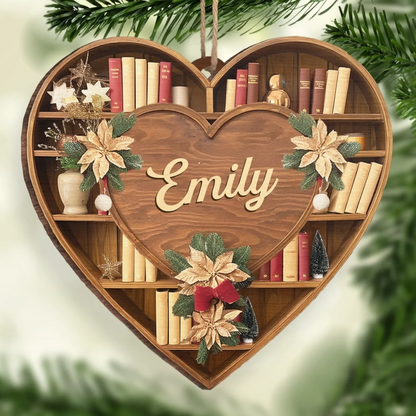 Custom Wood Ornament - Personalized Christmas Bookish Gifts For Book Lovers, Bookworms, Readers