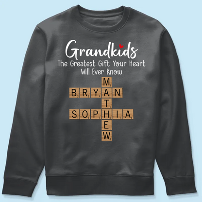 The Greatest Gift You Ever Know Crossword Puzzle Art Gift For Grandma Personalized Shirt