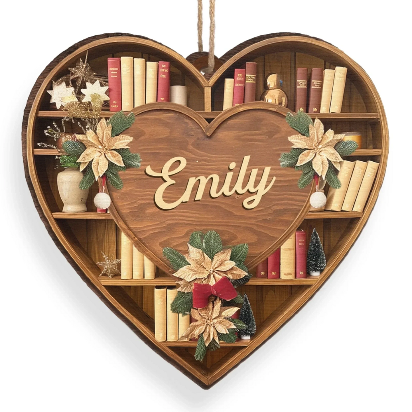 Custom Wood Ornament - Personalized Christmas Bookish Gifts For Book Lovers, Bookworms, Readers