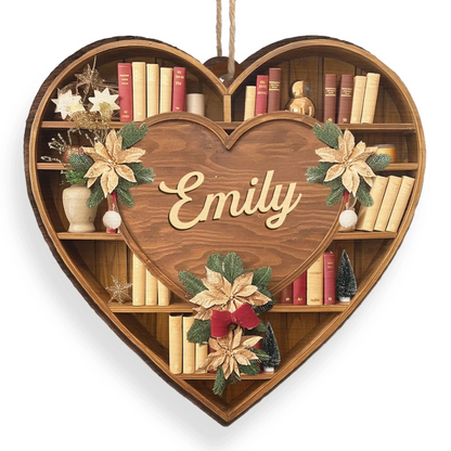 Custom Wood Ornament - Personalized Christmas Bookish Gifts For Book Lovers, Bookworms, Readers