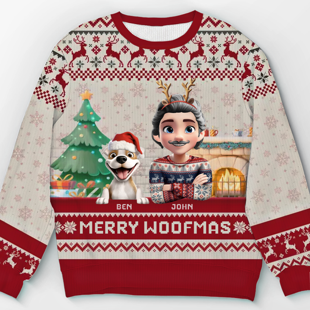 Custom Unisex Ugly Sweatshirt - Personalized Christmas Birthday Gifts For Dog Lovers, Dog Dad And Mom - Santa Paws Is Coming To Town