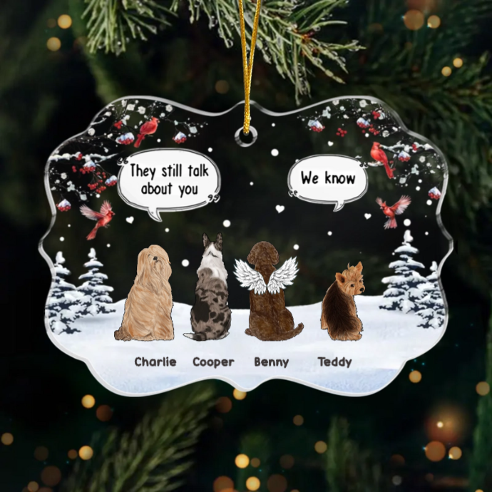 Custom Acrylic Ornament - Personalized Pet Christmas Memorial Sympathy Gifts For Dogs - Companion Friend Family Forever