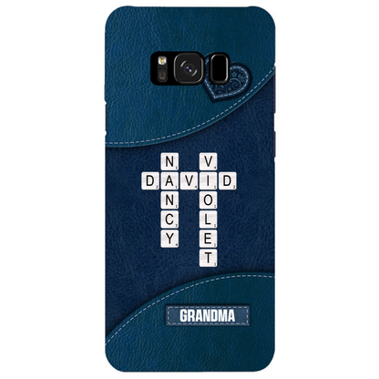 Grandma Mom Kids Names In Crossword Puzzle Personalized Phone Case