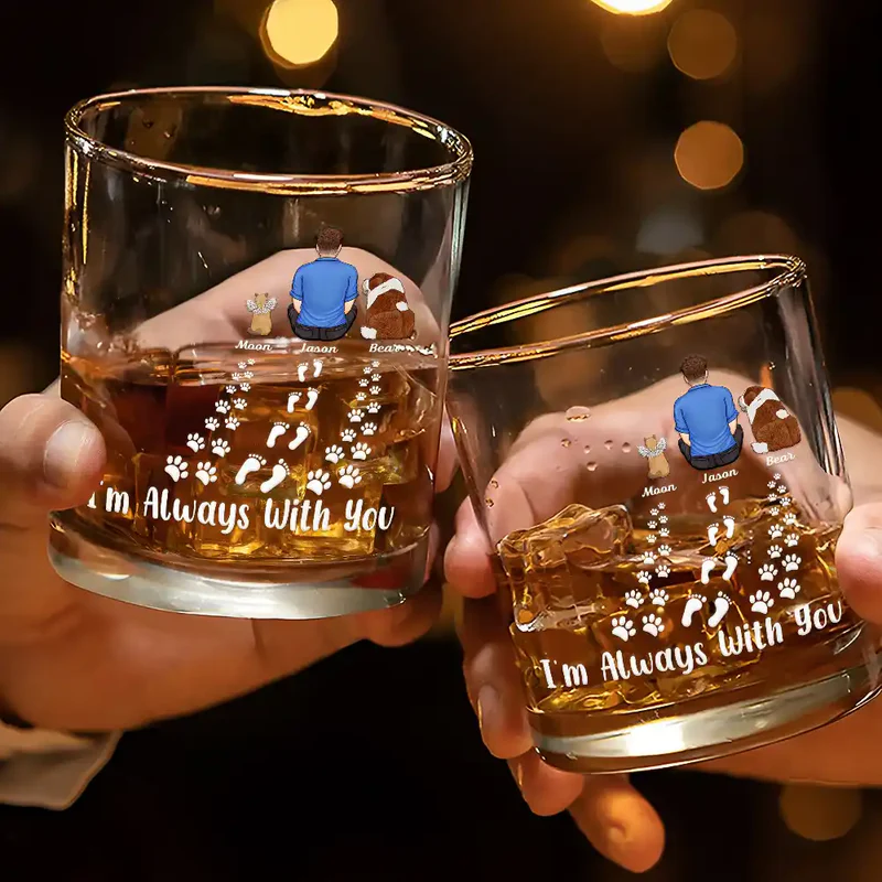 Pet Memorial I'm Always With You Never Walk Alone - Personalized Whiskey Glass
