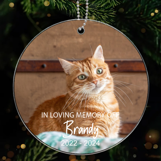 Custom Forever Loved Dog Cat Ornament, Dog Cat Remembrance Gift, Pet Memorial Christmas Decoration, Photo Keepsake  4.8 (6)