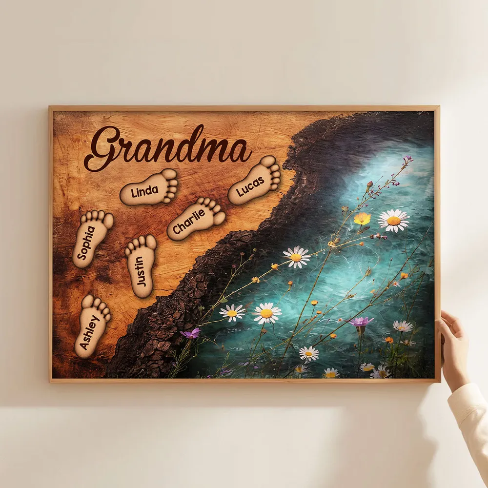 Grandma's Little Steps - Personalized Poster - Gift For Grandma