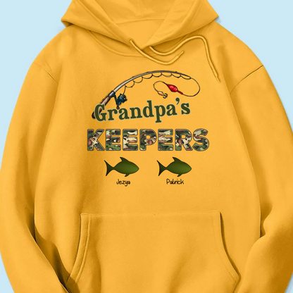 Grandpa‘s Keepers Fishing Camouflage Personalized Shirt