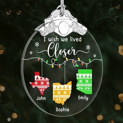 Custom Ornament - Personalized Christmas Birthday Gifts For Mom, Dad, Kids - Distance Means Nothing Between Us