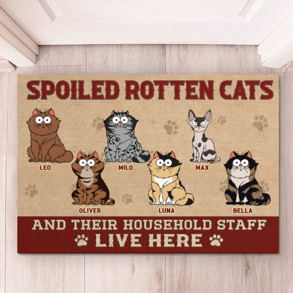 Custom Home Decor Decorative Mat - Personalized Birthday Gifts For Cat Lovers, Cat Mom And Dad - Welcome To The Cat Kingdom