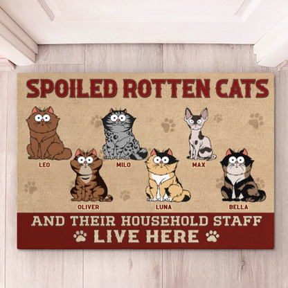 Custom Home Decor Decorative Mat - Personalized Birthday Gifts For Cat Lovers, Cat Mom And Dad - Welcome To The Cat Kingdom