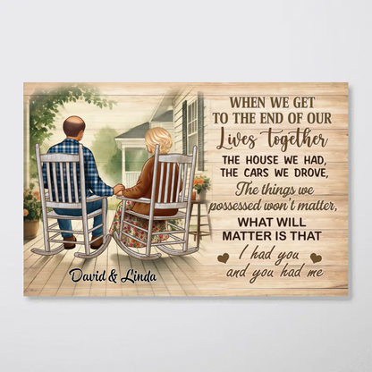 Old Couple Sitting On The Porch Personalized Poster, Heartfelt Valentine's Day Gift For Couple, For Him, For Her, Husband, Wife