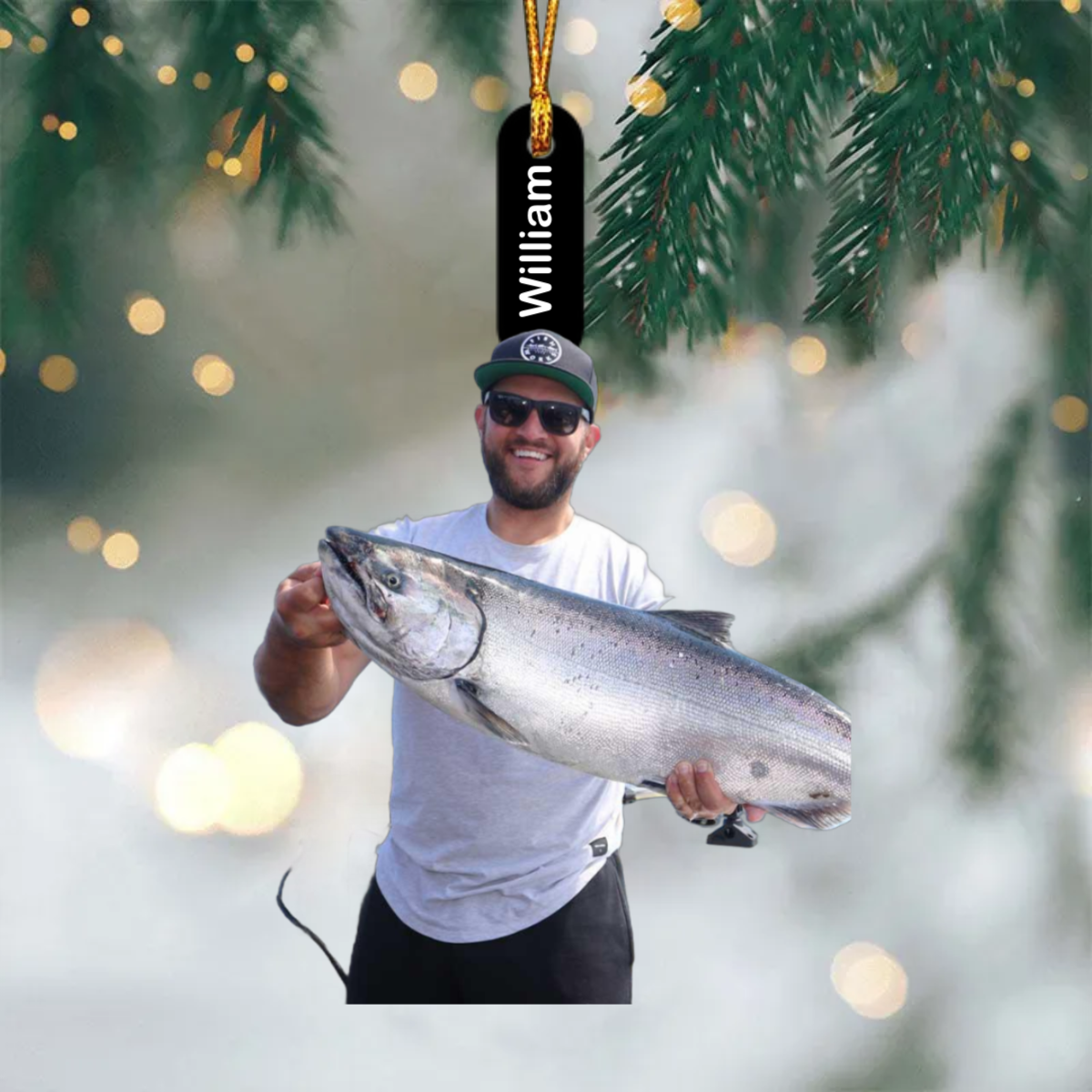 Customized Your Photo Mica Ornament - Customize Fishing Lover Photo