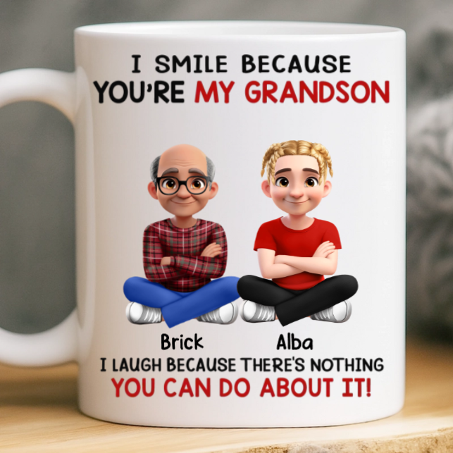 Custom Mug - Personalized Christmas Birthday Gifts For Grandpa, Grandma, Grandson, Granddaughter - Generations Of Warmth