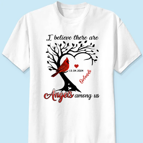 Cardinal Heart Personalized Shirt Memorial Sympathy Shirt