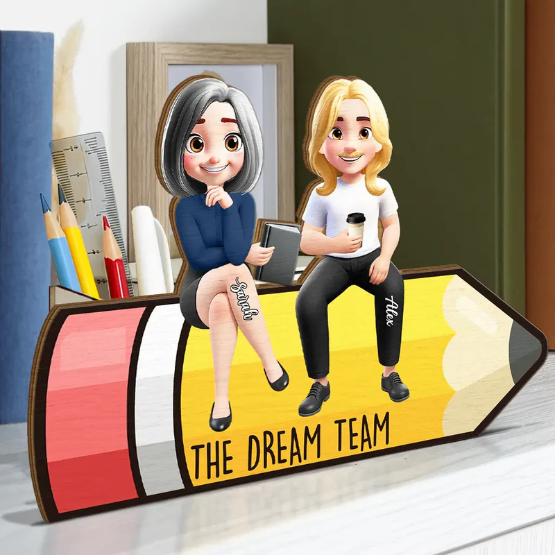 The Dream Team - Personalized Wooden Pen Pencil Holder
