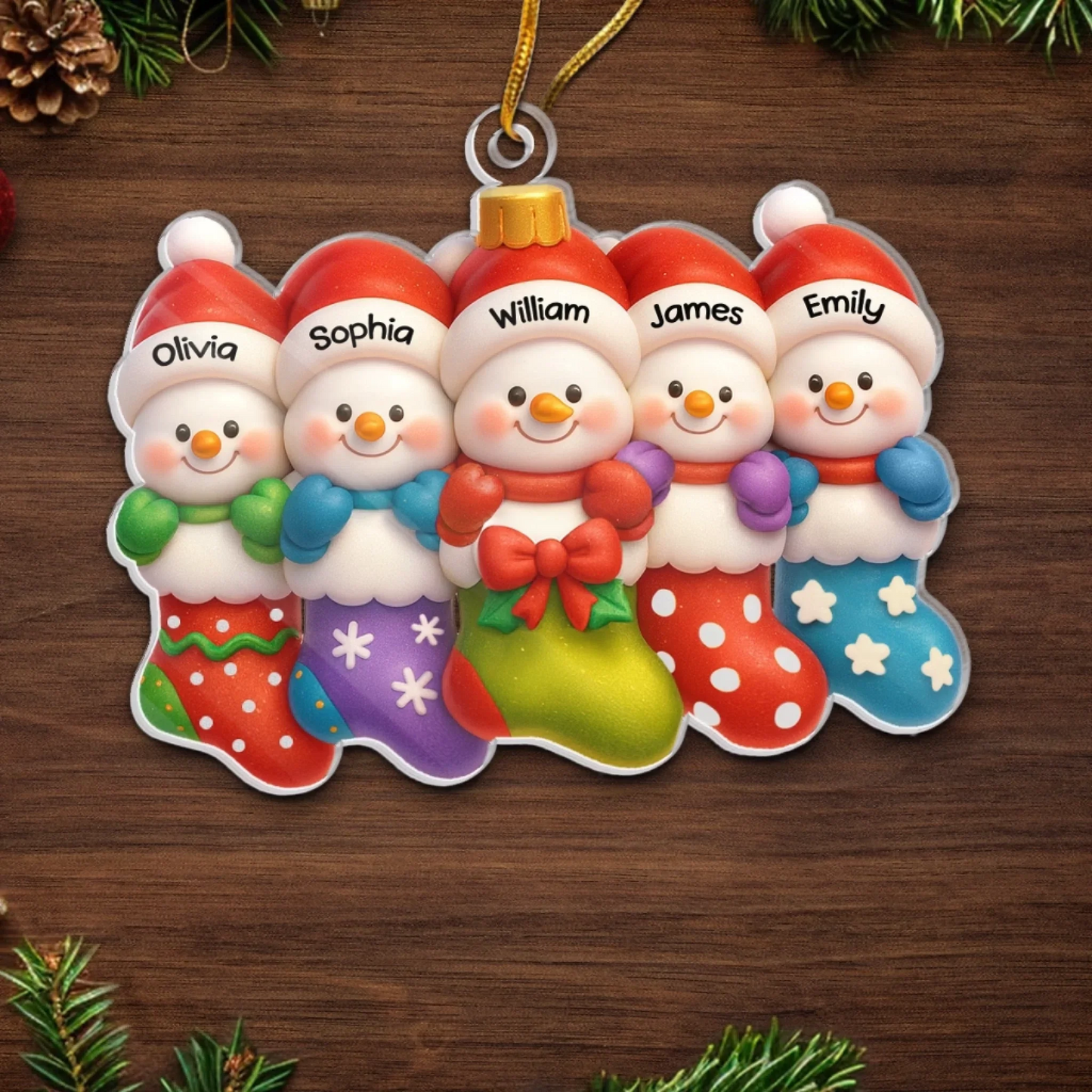 Custom Acrylic Ornament - Personalized Christmas Birthday Gifts For Mom, Dad, Kids - Warm Hearts Make Christmas Bright