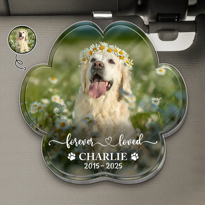 Custom Photo Forever In My Heart - Personalized Custom Shaped Acrylic Car Visor Clip