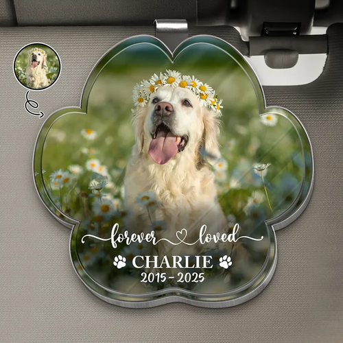 Custom Photo Forever In My Heart - Personalized Custom Shaped Acrylic Car Visor Clip