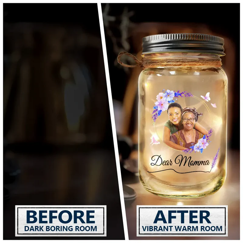 Custom Photo An Important Piece of My Life - Personalized Mason Jar Light