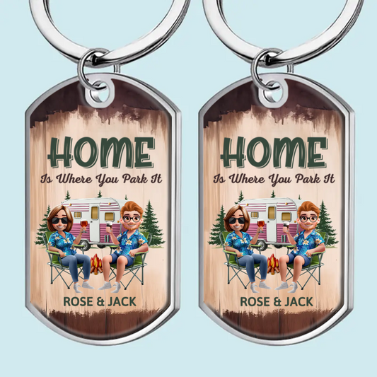 Custom Keychain - Personalized Anniversary Wedding Gifts For Husband And Wife, Him And Her, Campers - Keys To The Camper