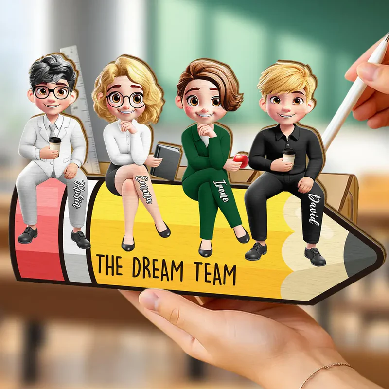 The Dream Team - Personalized Wooden Pen Pencil Holder