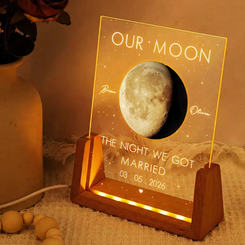 Moon Phase The Beginning Of Our Forever - Personalized Night Light