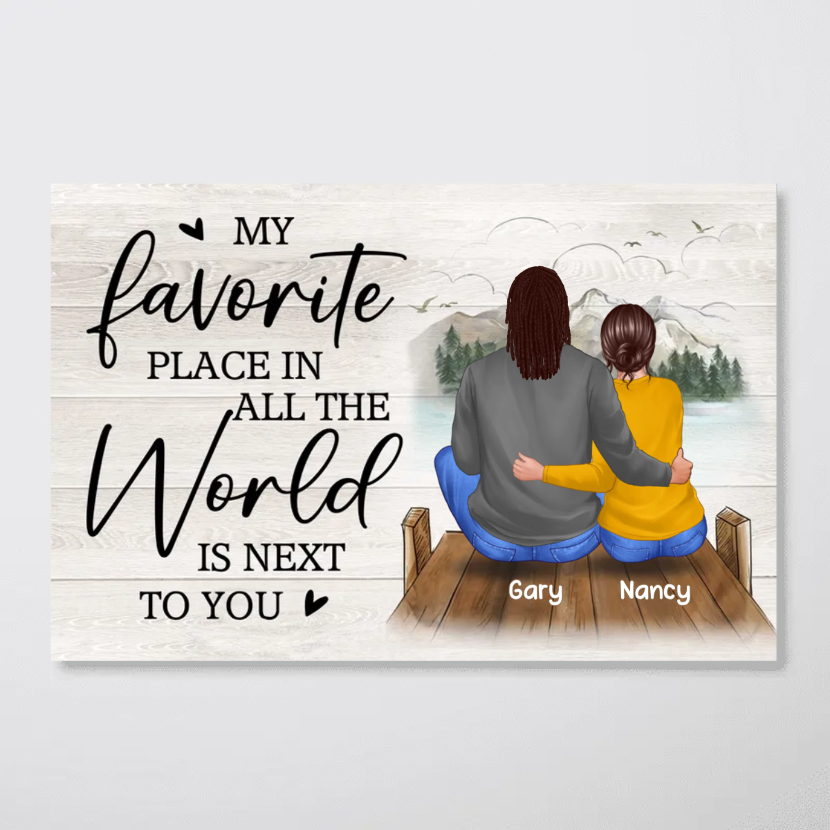 Favorite Place In All The World Lake View Couple Personalized Poster
