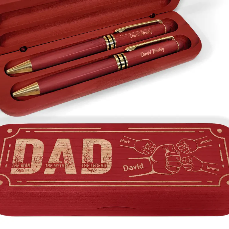 Dad The Man The Myth - Personalized Wooden Pen Set