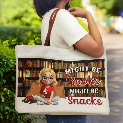 Reading Just A Girl Who Loves Books - Personalized Leather Handle Tote Bag