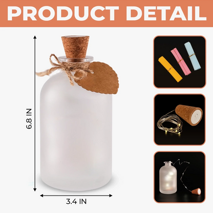 Custom Glass Bottle LED Light - Personalized Pet Christmas Memorial Sympathy Gifts For Dogs