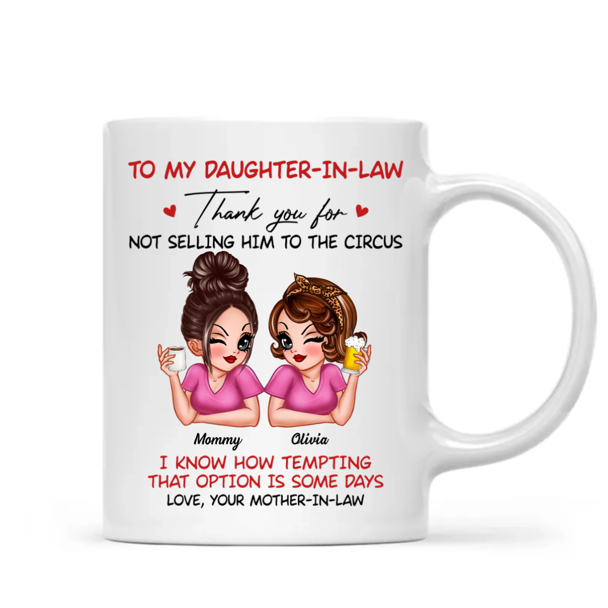 To My Daughter In Law Thank You For Not Selling My Son Funny Personalized Mug