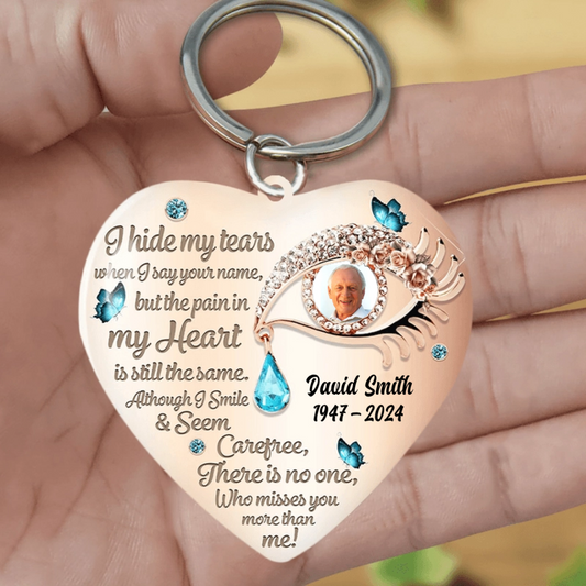 I Hide My Tears Personalized Keychain