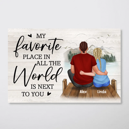 Favorite Place In All The World Lake View Couple Personalized Poster