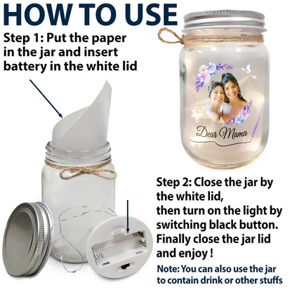 Custom Photo An Important Piece of My Life - Personalized Mason Jar Light