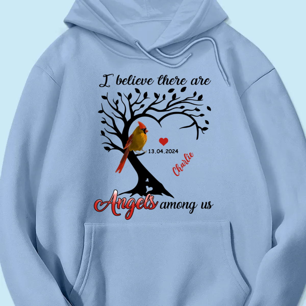 Cardinal Heart Personalized Shirt Memorial Sympathy Shirt