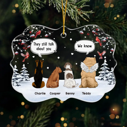 Custom Acrylic Ornament - Personalized Pet Christmas Memorial Sympathy Gifts For Dogs - Companion Friend Family Forever