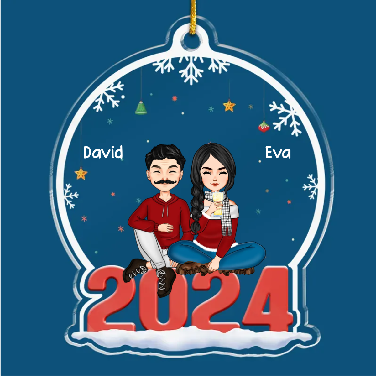 Christmas Is A Time For Family - Family Personalized Custom Ornament - Acrylic Custom Shaped - Christmas Gift Family Members